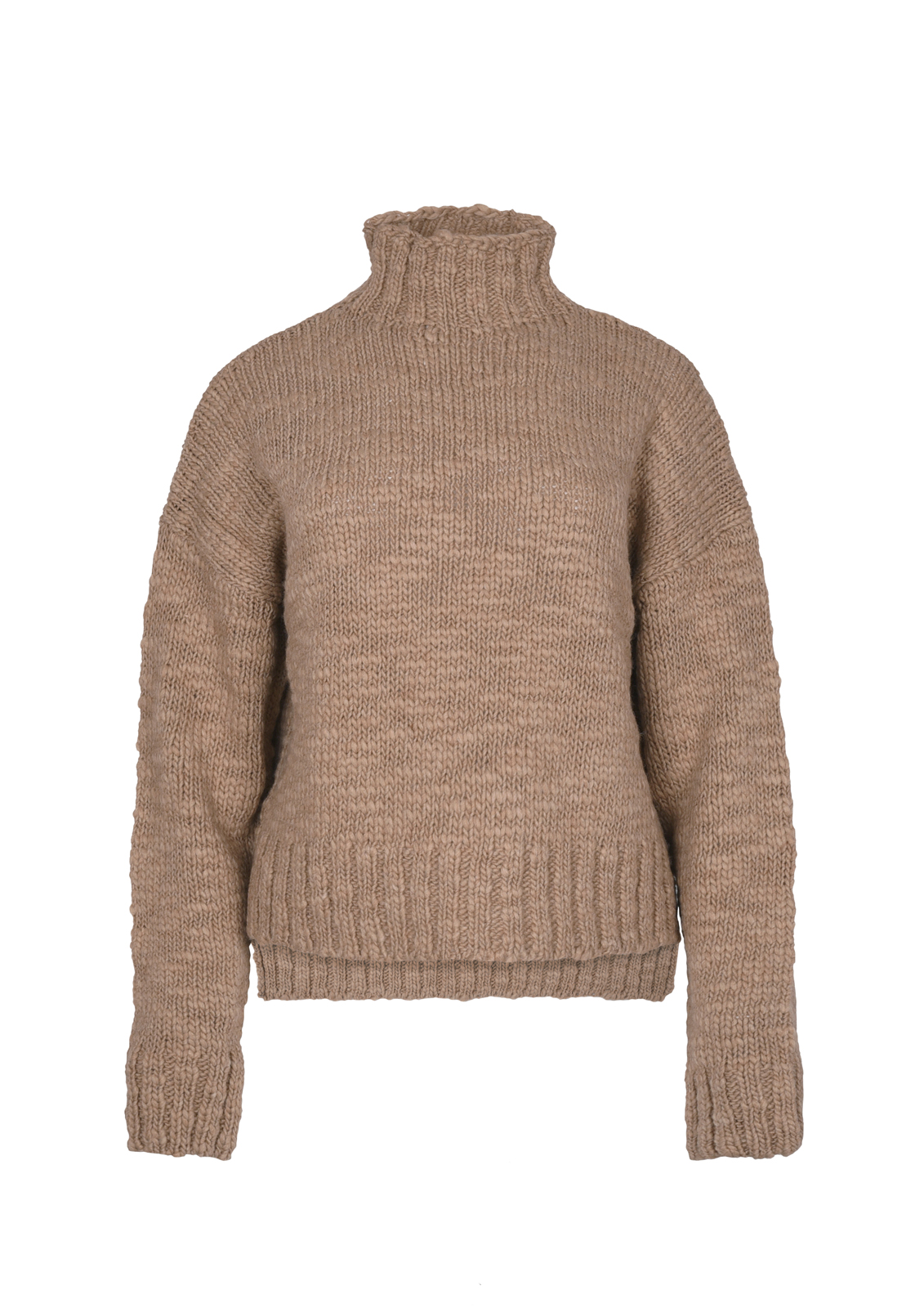 Beżowy sweter z golfem Foggy Melange