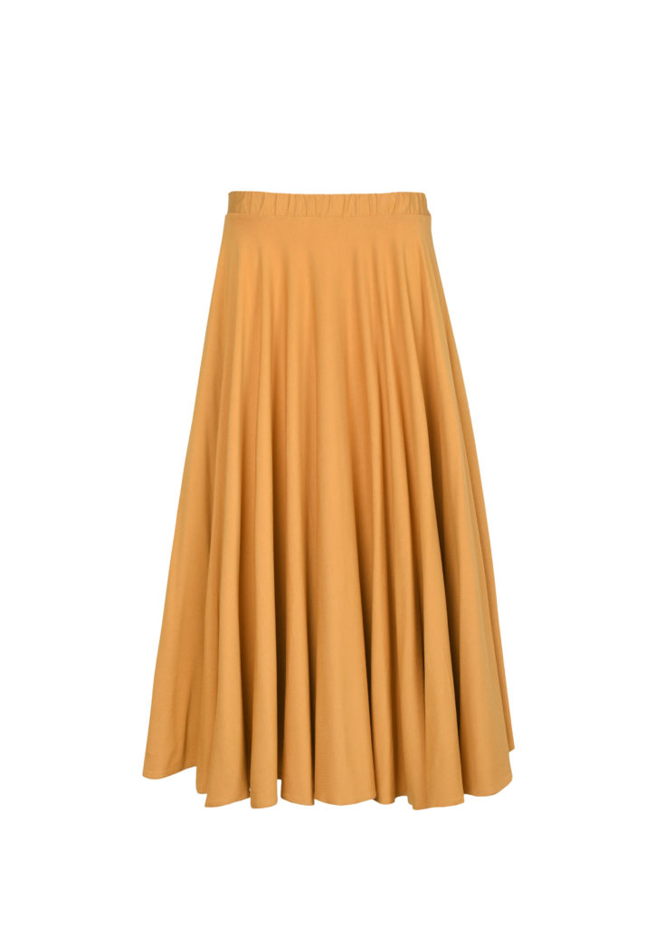 Plisowana spódnica w kolorze musztardowym