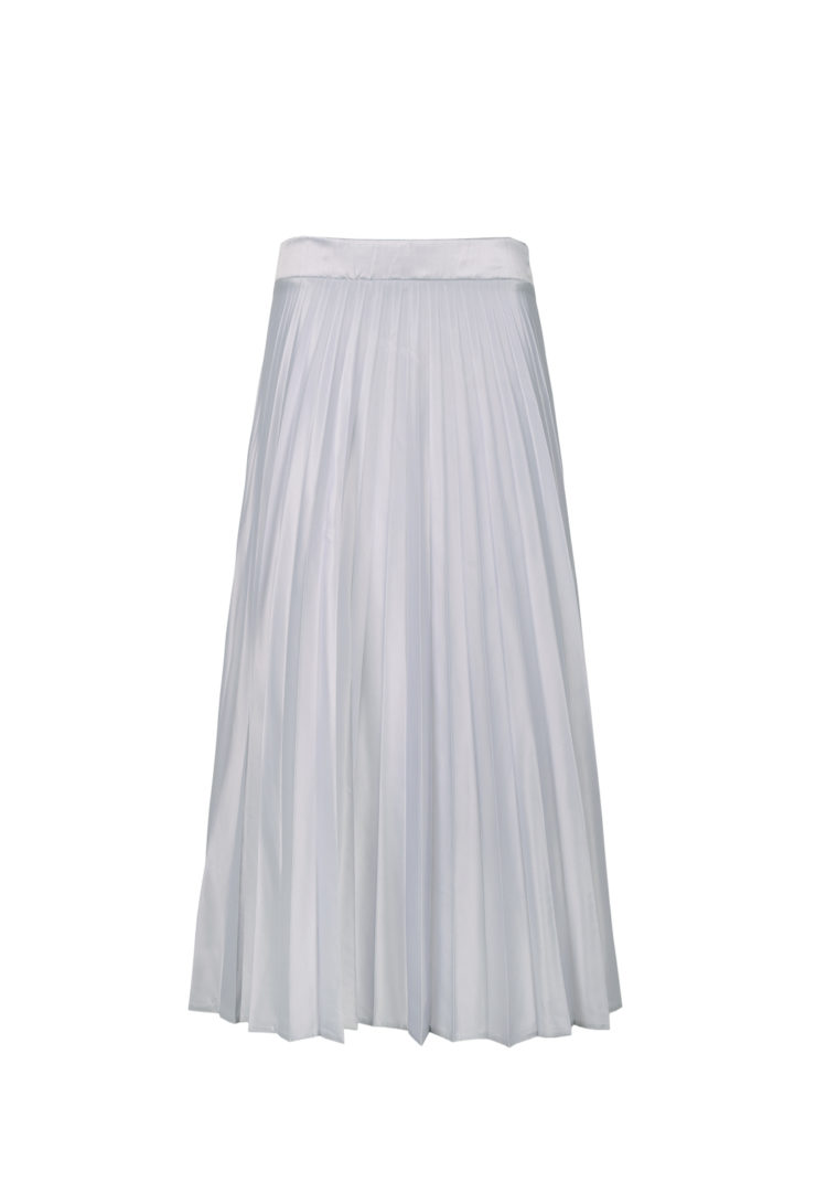 Szara plisowana spódnica z dodatkiem jedwabiu
