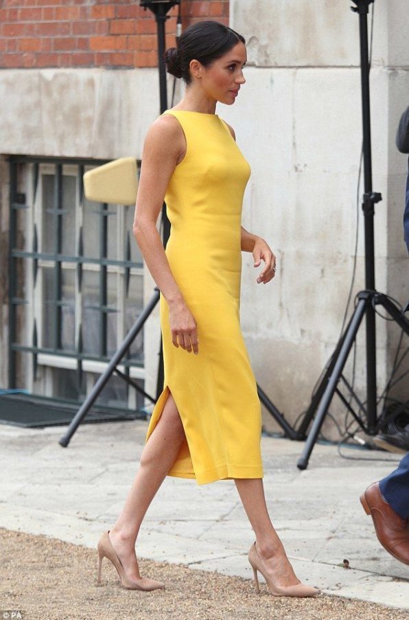 Meghan Markle w żółtej sukience
